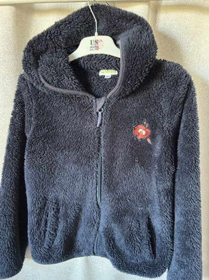 Gilet capuche pilou bleu marine 8 ans Vert baudet