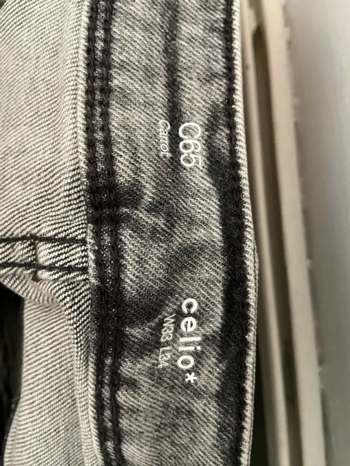 Pantalon jeans coupe slim gris CELIO - photo numéro 3