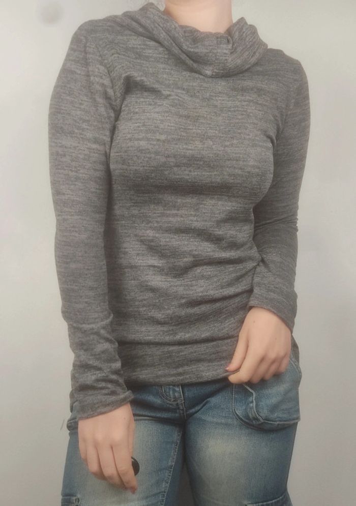Sweat moucheté noir et gris - photo numéro 2