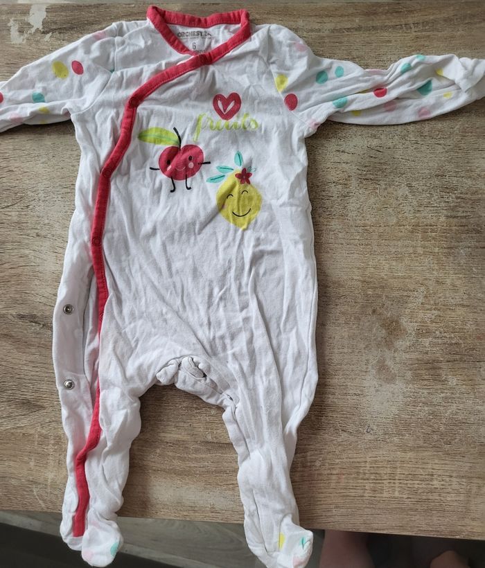 Lot 5 articles fille été 6 mois pyjama bodys - photo numéro 2