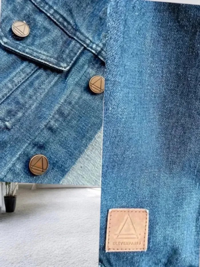 Veste jean Elevenparis ,coupe droite ,col chemise ,100 % coton - photo numéro 8