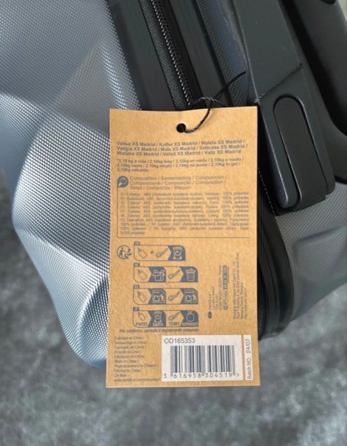 Valise voyage grise taille 45X34X20 cm - photo numéro 6