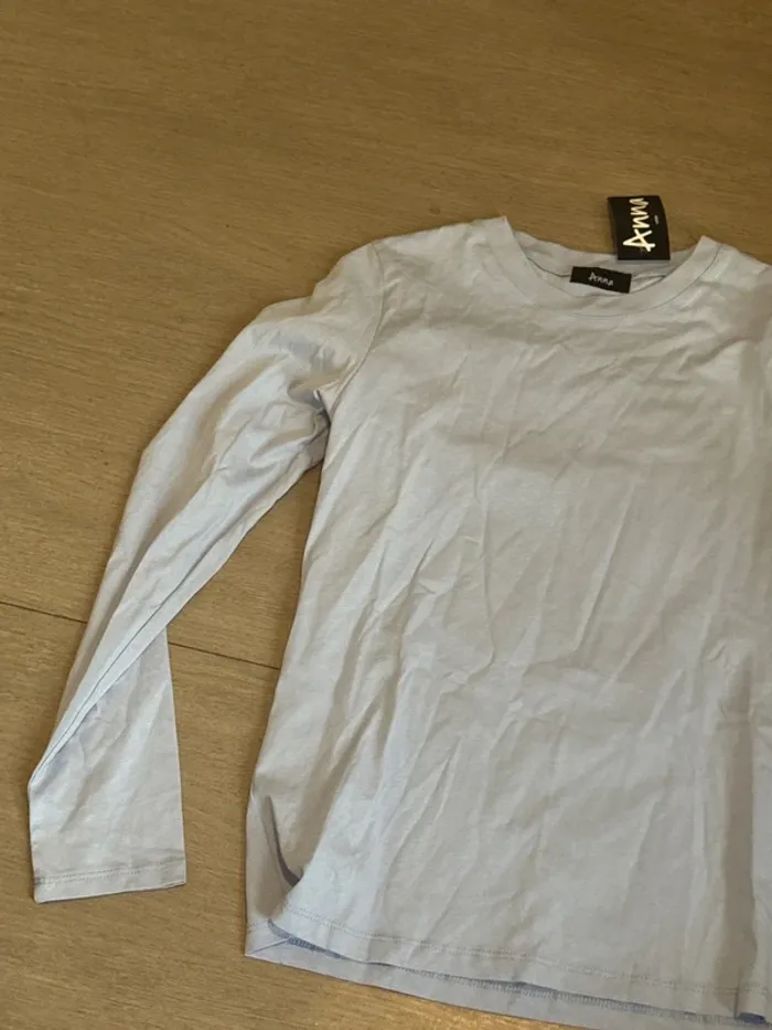 T-shirt en coton t-U lilas longue manche Anna - photo numéro 2