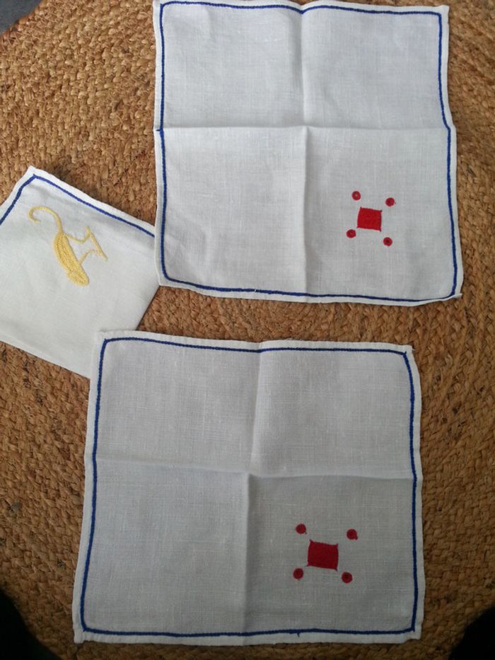 lot de 3 petites serviettes de table - photo numéro 2