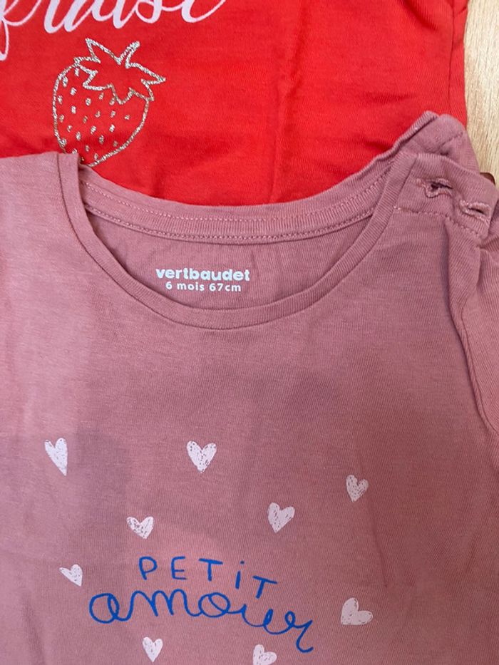 Lot 8 T-Shirts - 6 mois - Vertbaudet - photo numéro 3