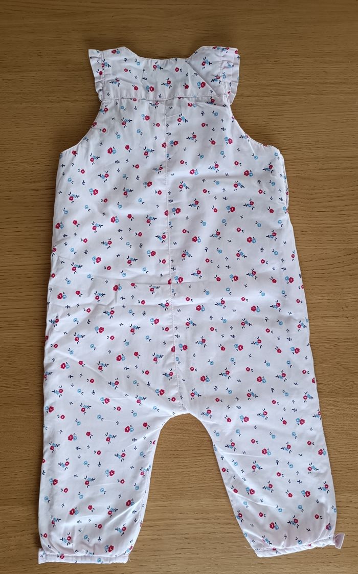 Salopette rose pâle fleurie Sergent Major fermeture pression 2 poches avant fille 18 mois 80 cm - photo numéro 7