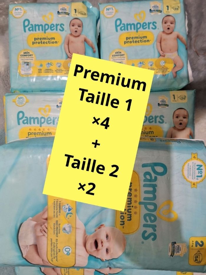 Lot Couches pampers taille 1 et 2 premium