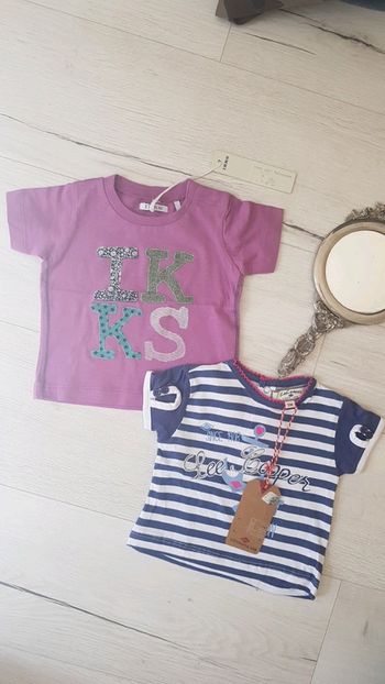 Lot de 2 teeshirts fille été 3mois neufs lee cooper ikks