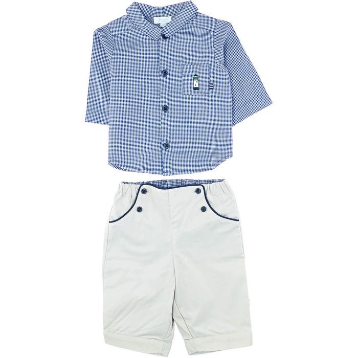 Ensemble Chemise + Bermuda 1 mois en coton Jacadi