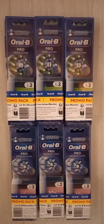 Pack 36 Brossettes électriques Oral B- (Cross Action / Sensitive Clean)