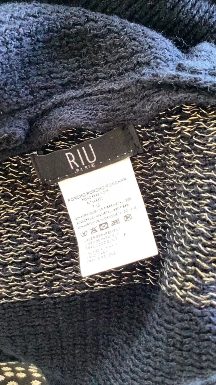Poncho noir asymétrique à col roulé Riu - photo numéro 4