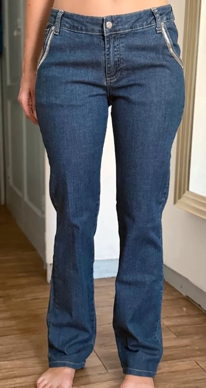 Jean Femme Roberto Verino – Taille M – Détails Sequins Argentés – Très Bon État - photo numéro 2