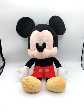Grande peluche souris Mickey 50 cm Disney Nicotoy rouge noir jaune doudou