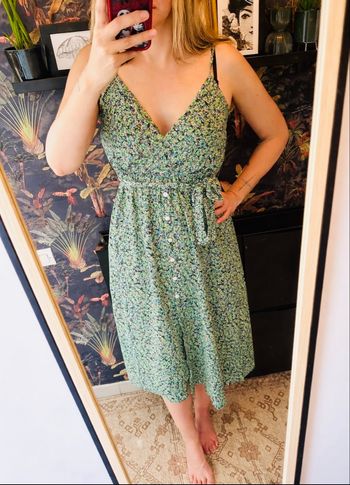 Robe midi fluide a imprimé fleuri