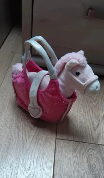 Sac à main et sa peluche licorne rose "gispy" en très bon état