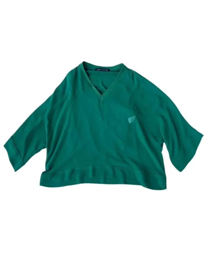 Blouse oversize verte Zara taille XS