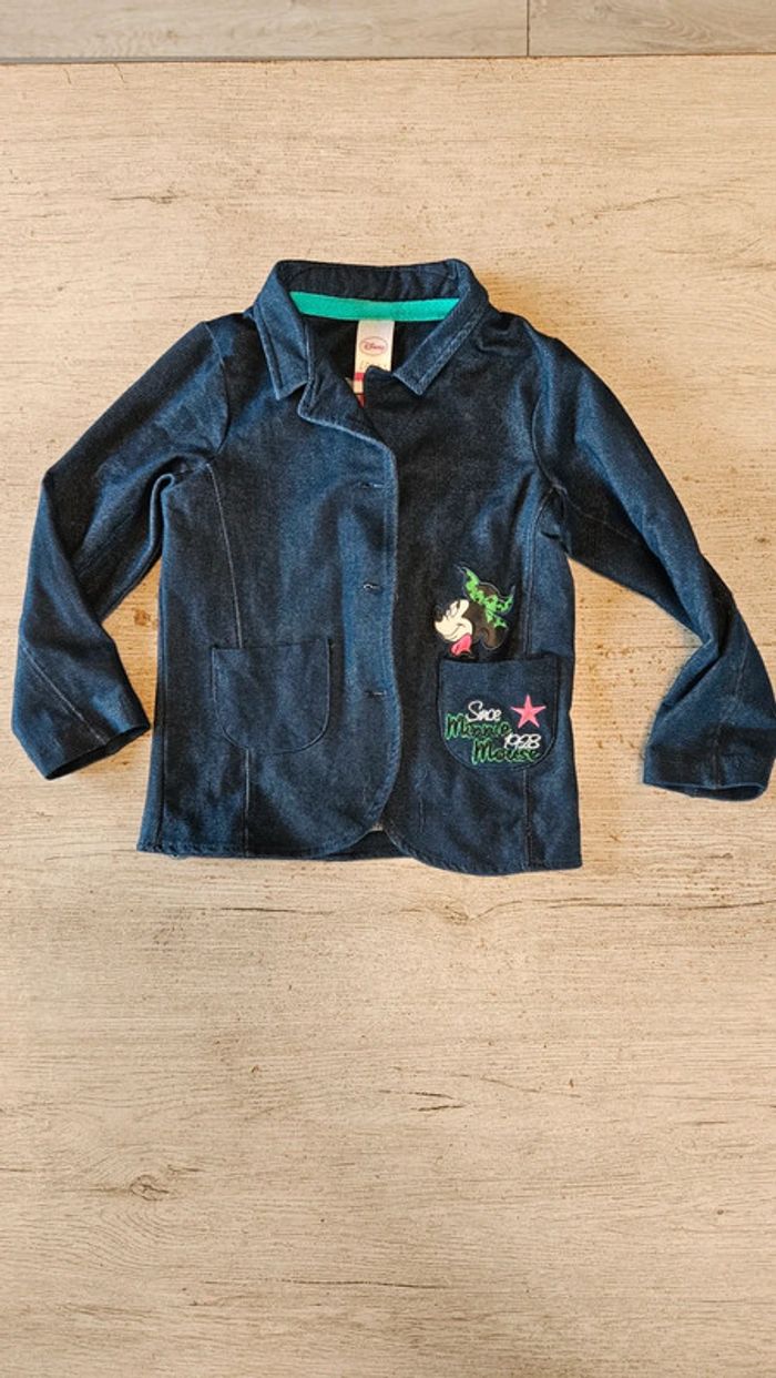 Blazer, veste en jean s bleu foncé, fille, Disney, 4 ans, neuf - photo numéro 2