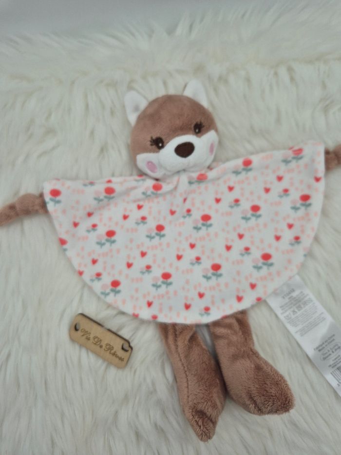 Doudou plat renard biche demi cercle Fleuri Tom & Kiddy - photo numéro 3