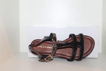 belle sandales spartiates lanières noires strass 40