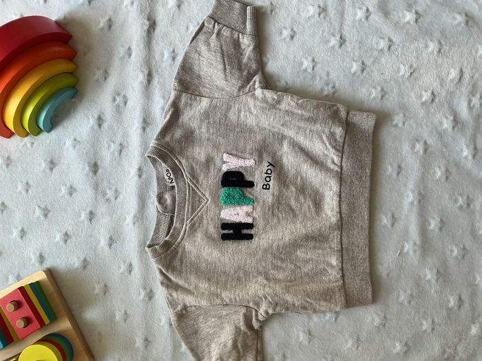 sweat oversize gris inscription devant 3 mois NPO - photo numéro 3