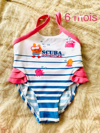 maillot de bain rayé sur le thème de la mer  - 6 mois
