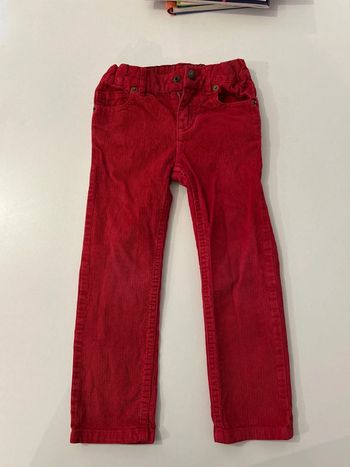Jeans en velours rouge Petit Bateau 4 ans