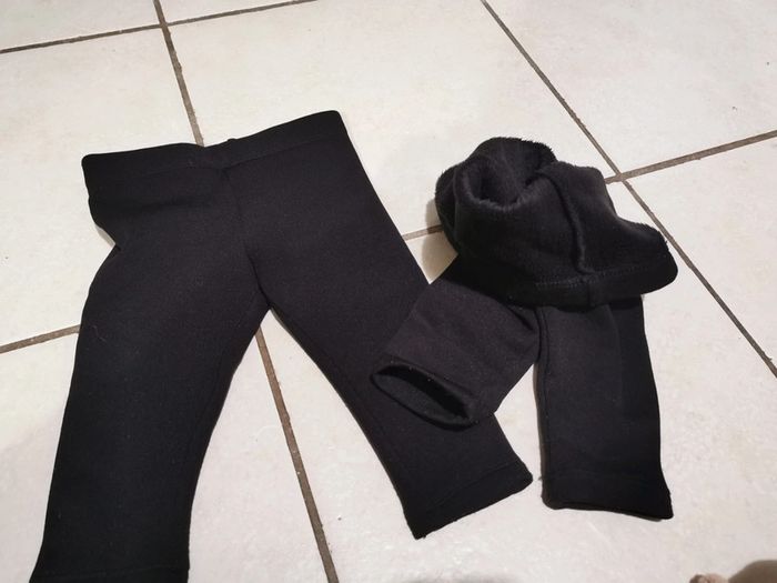 Lot de 2 leggings noir fourré