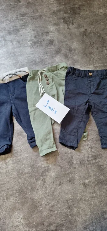 Lot de 3 pantalons 9 mois garcon