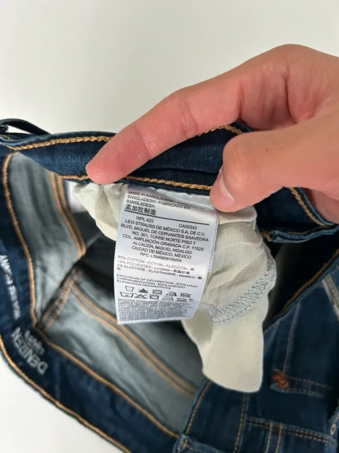 Jean Levi's Denizen Femme Bleu Marine W33 L30 | High Rise Skinny | Taille FR44 | Très Bon État BP83 - photo numéro 5