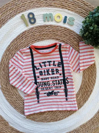 Tee-shirt manches longues à rayures - Baby by Gémo - 18 mois