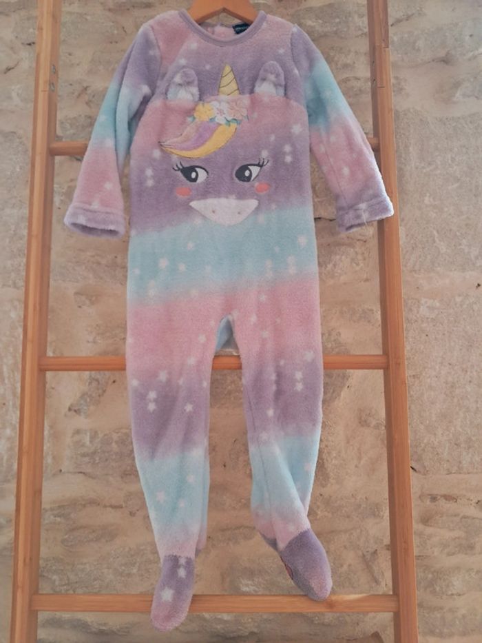 Pyjama multicolore licorne chaud 92cm très bon état