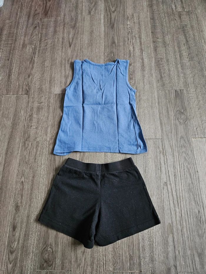 Ensemble short fille bleu et noir taille 5 ans - photo numéro 2