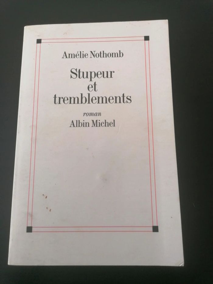 Livre Stupeur et tremblements Amélie Nothomb