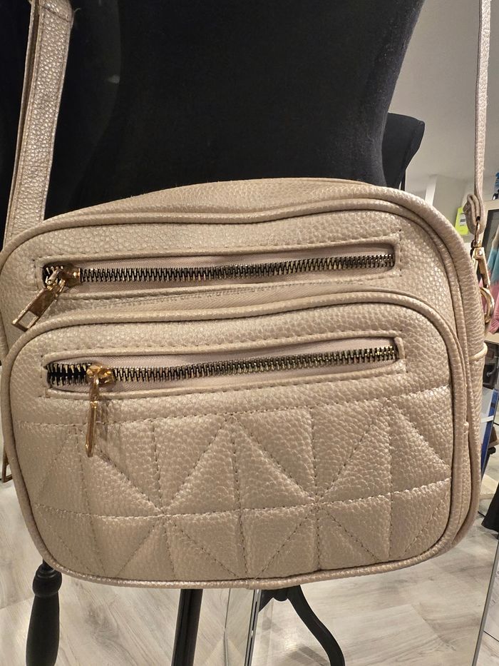 Sac à bandoulière réglable multi-poches doré - photo numéro 7