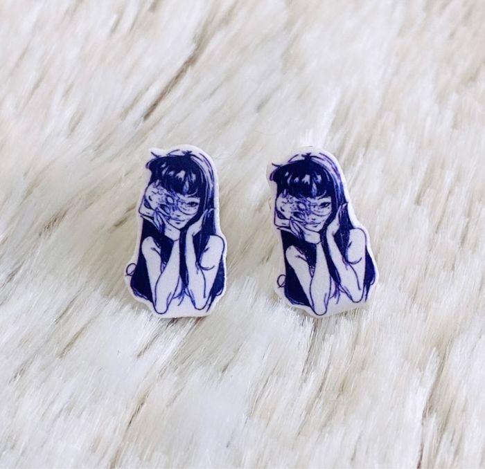 Boucles d’oreilles Fait Main Junji Ito Tomie Manga Art