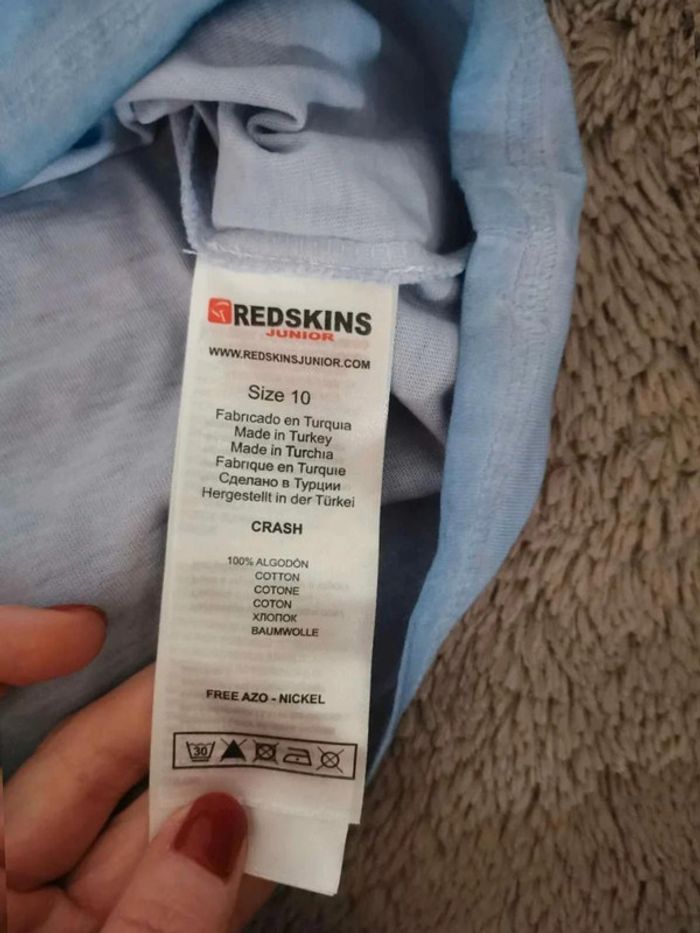 Tee-shirt bleu Redskins 10 ans neuf - photo numéro 6
