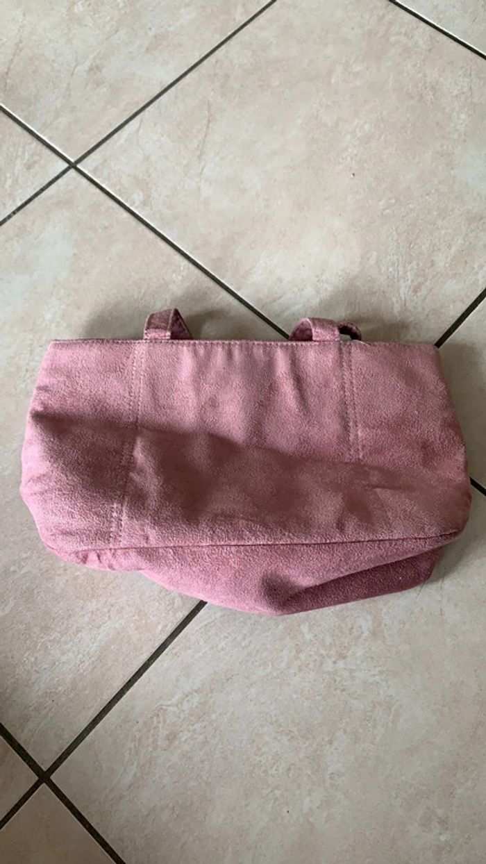 Sac et pochette téléphone rose imitation daim