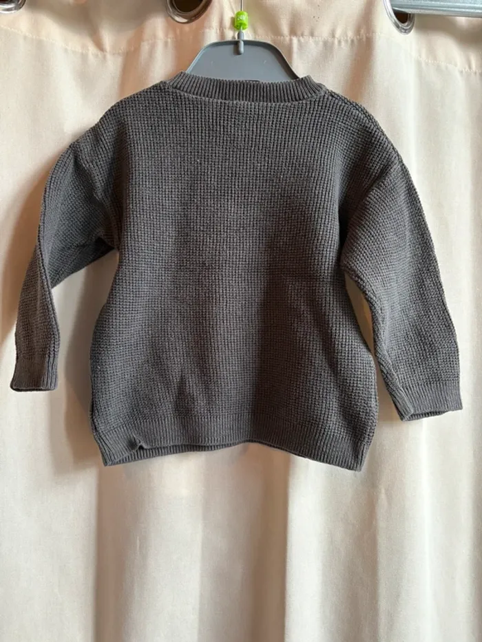 Pull gris anthracite 9-12 mois - photo numéro 3