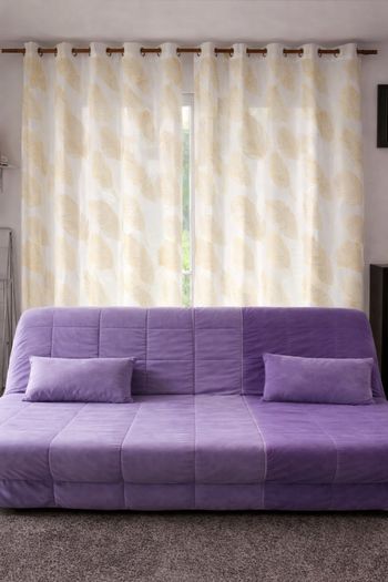 Rideaux avec feuilles doré 140.240cm