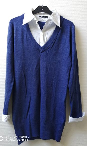 Kiss Fashion pull tunique chemise violet