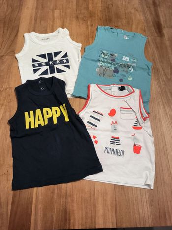 Lot de 4 débardeurs garçon 18mois