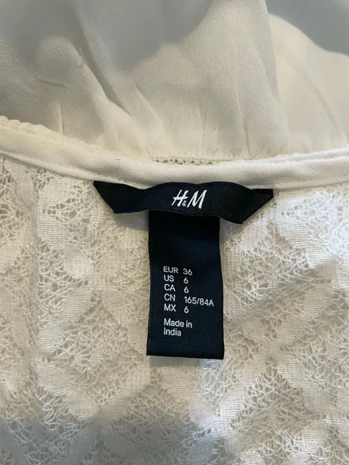 Blouse top débardeur H&M taille 36 blanc dentelle chic - photo numéro 6