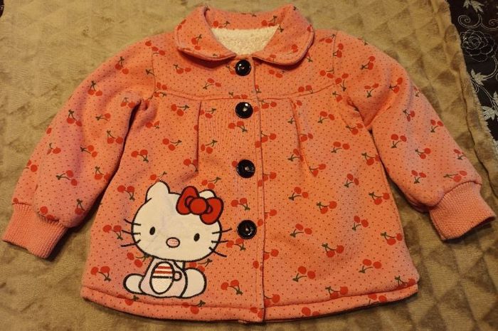Veste chaude rose imprimée Hello Kitty