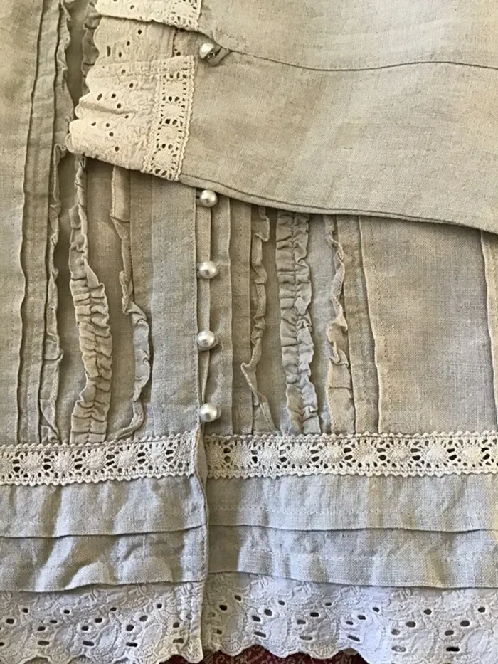 Petite veste en lin beige - photo numéro 3
