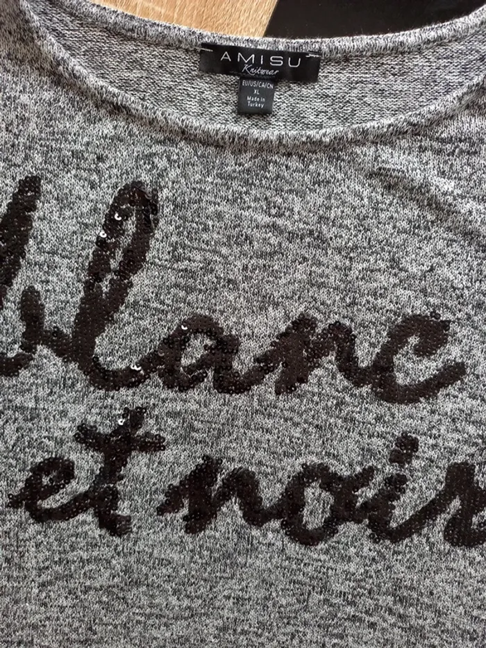 Pull femme noir et gris XL - photo numéro 4