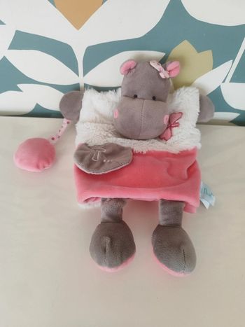 Doudou plat hippopotame baby nat