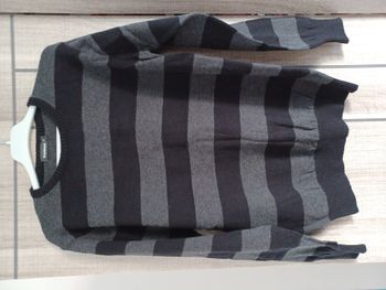 Pull garçon 12 ans in extenso rayé noir