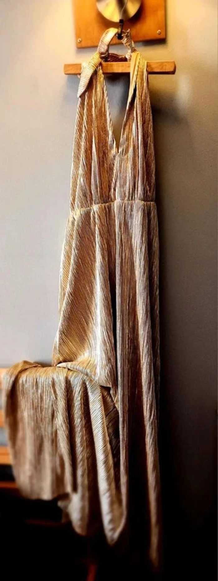 Robe longue dorée Naf Naf - photo numéro 2