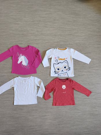 4 tee-shirts fille 24 mois 
