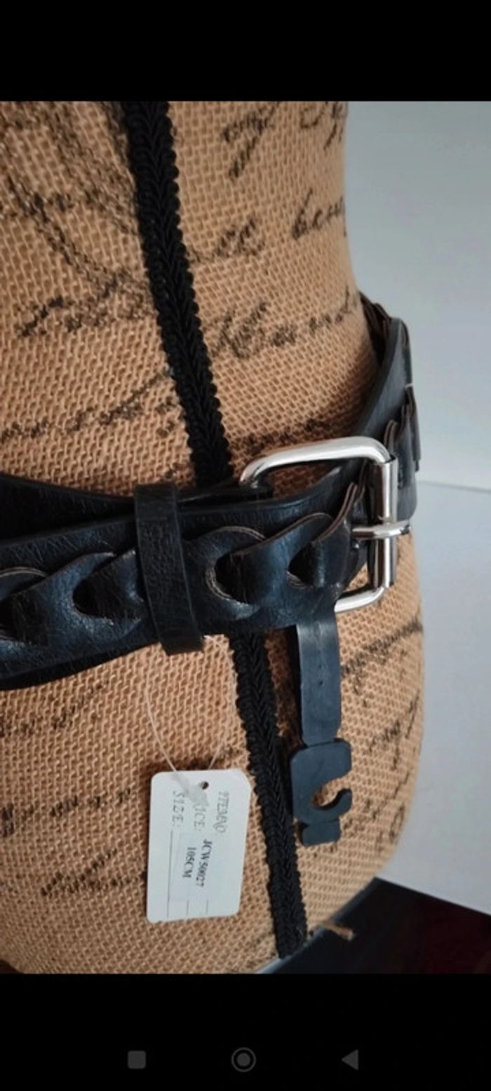 Ceinture noire deux rangs 105 cm femme - photo numéro 10